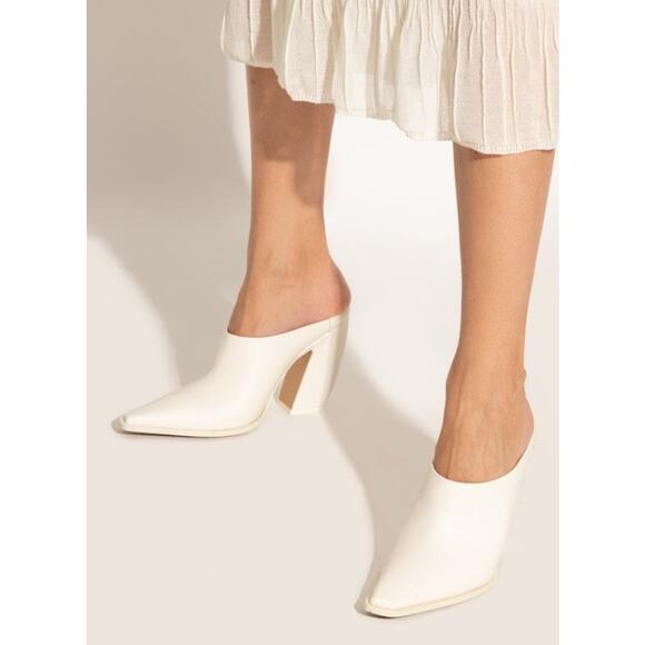 Bottega Veneta Tex Mule White IT37 US7  Sculptural Block Heel Italy NEW Rare - Picture 16 of 16